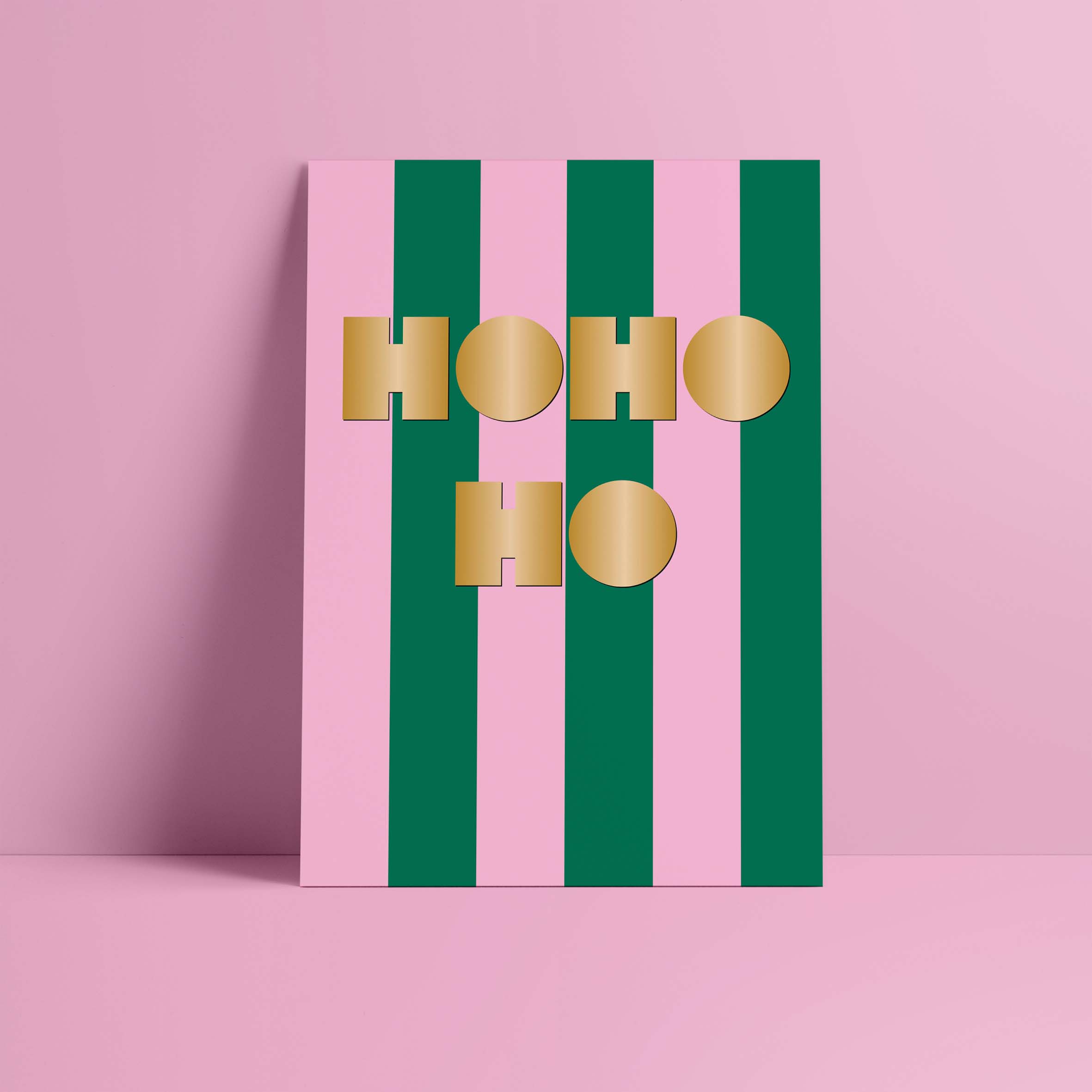 Postkarte // HoHoHo gold
