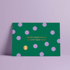 Postkarte // Merry Christmas Punkte gold