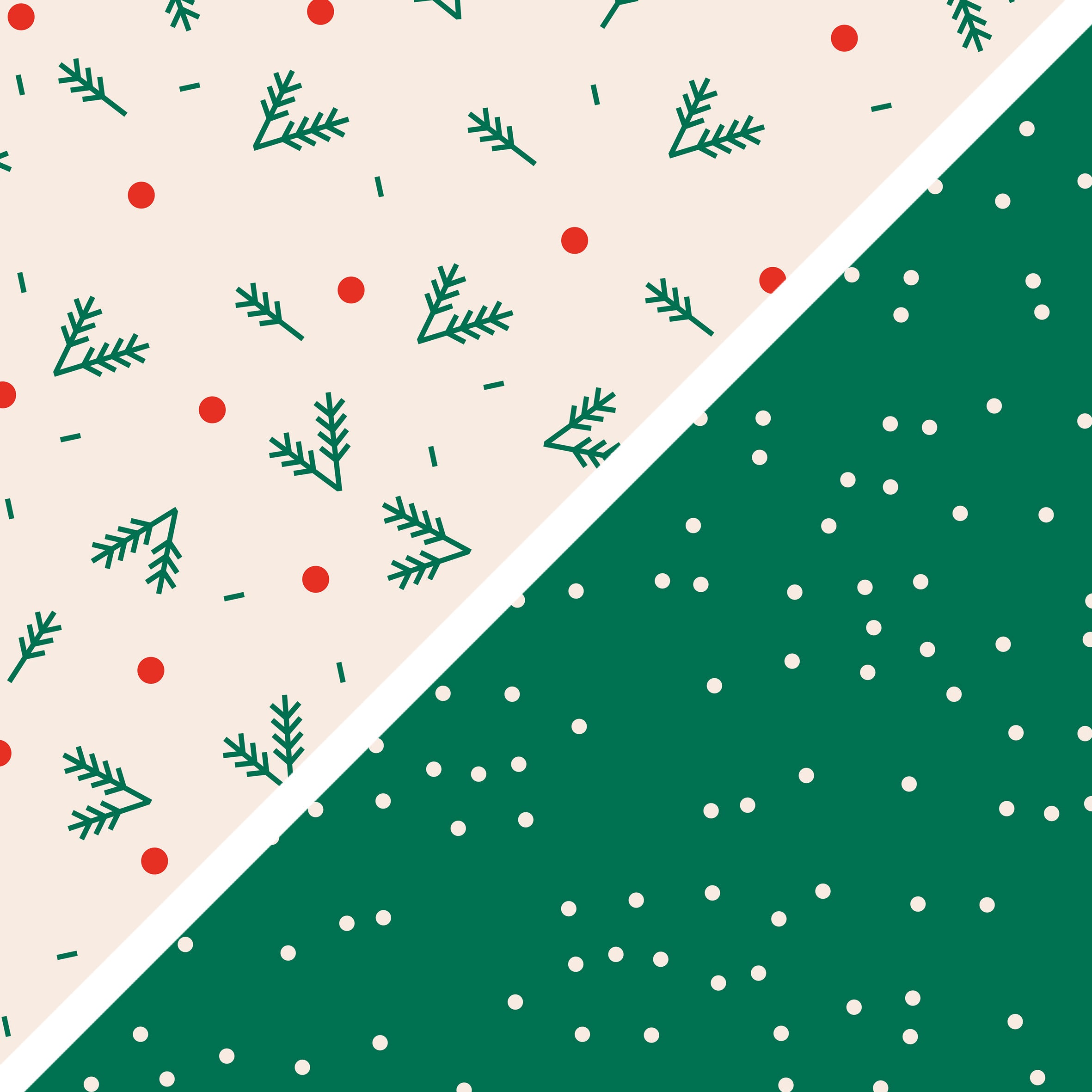 Weihnachtspapier "mini" // grün-weiß // beidseitig bedruckt