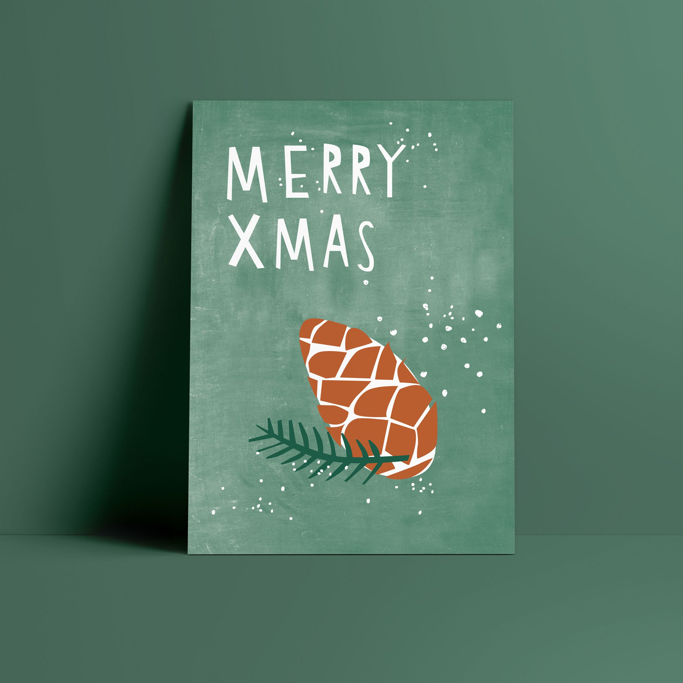 Postkarte // Merry Xmas grün