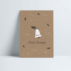 Postkarte // »Frohe Festtage« Glocke