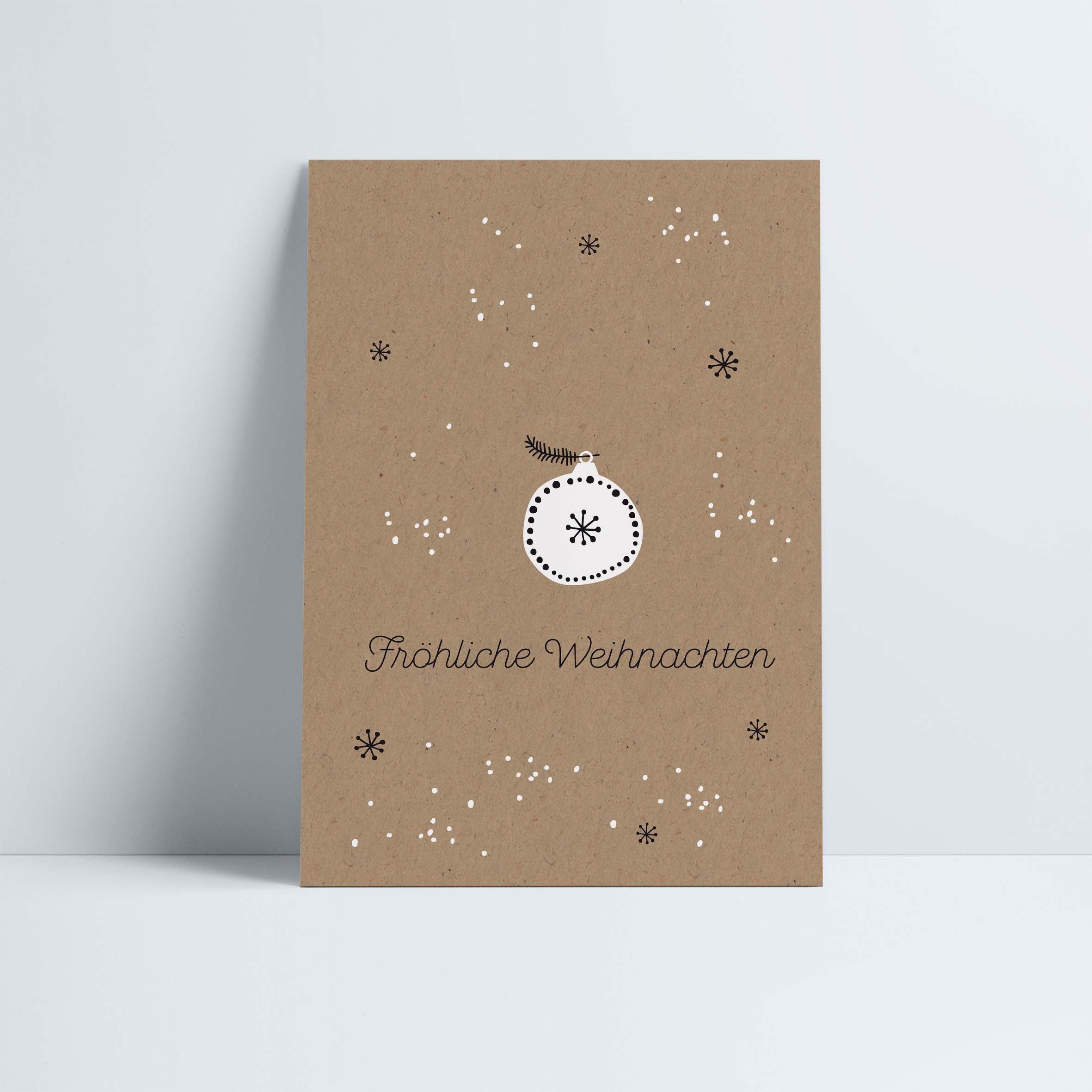Postkarte // »Fröhliche Weihnachten« Kugel