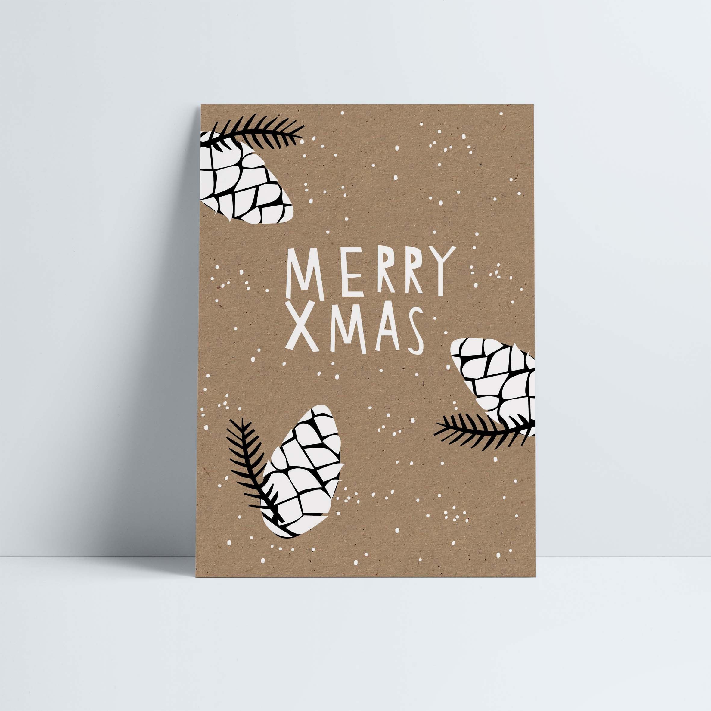 Postkarte // »Merry Xmas« Pinecone