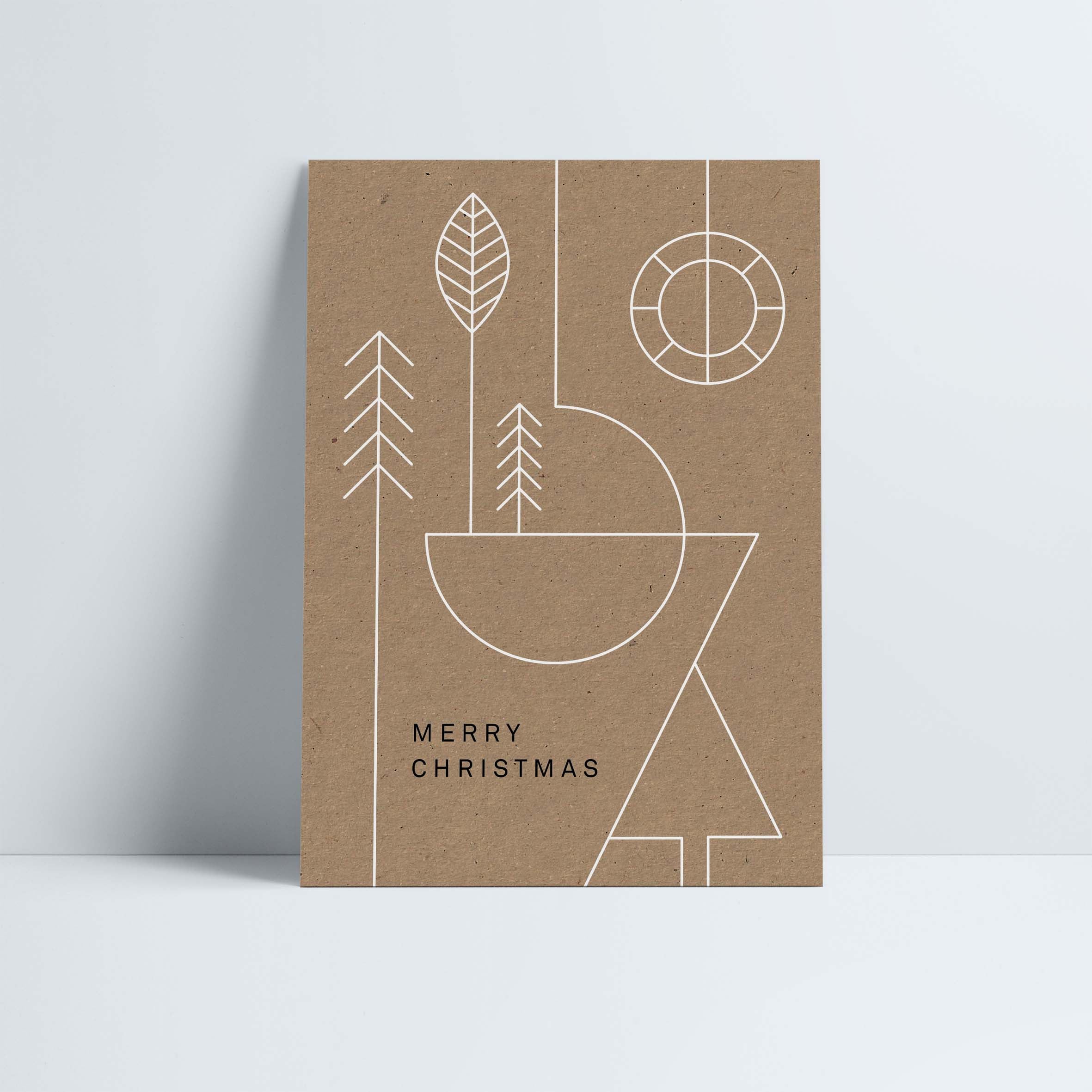 Postkarte // »Merry Christmas« Geometric