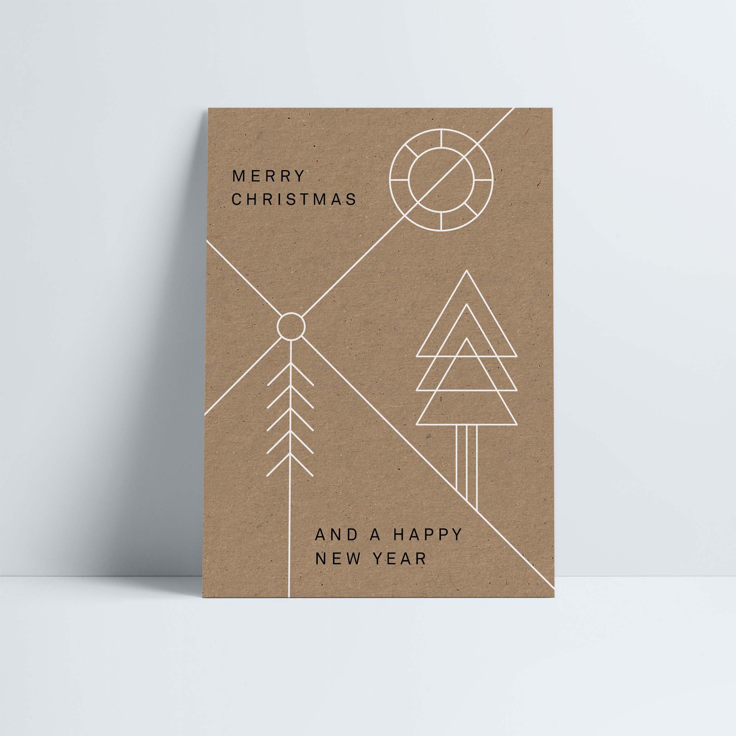 Postkarte // »Merry Christmas and a Happy New Year« Geometric
