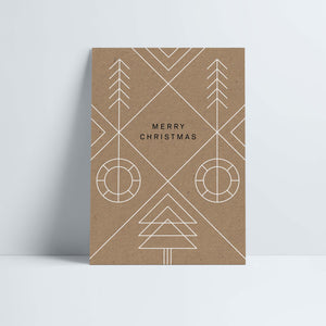 Postkarte // »Merry Christmas« Geometric Trees
