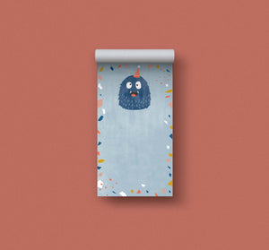 kleiner Notizblock 7 x 12,5 cm // Monster blau