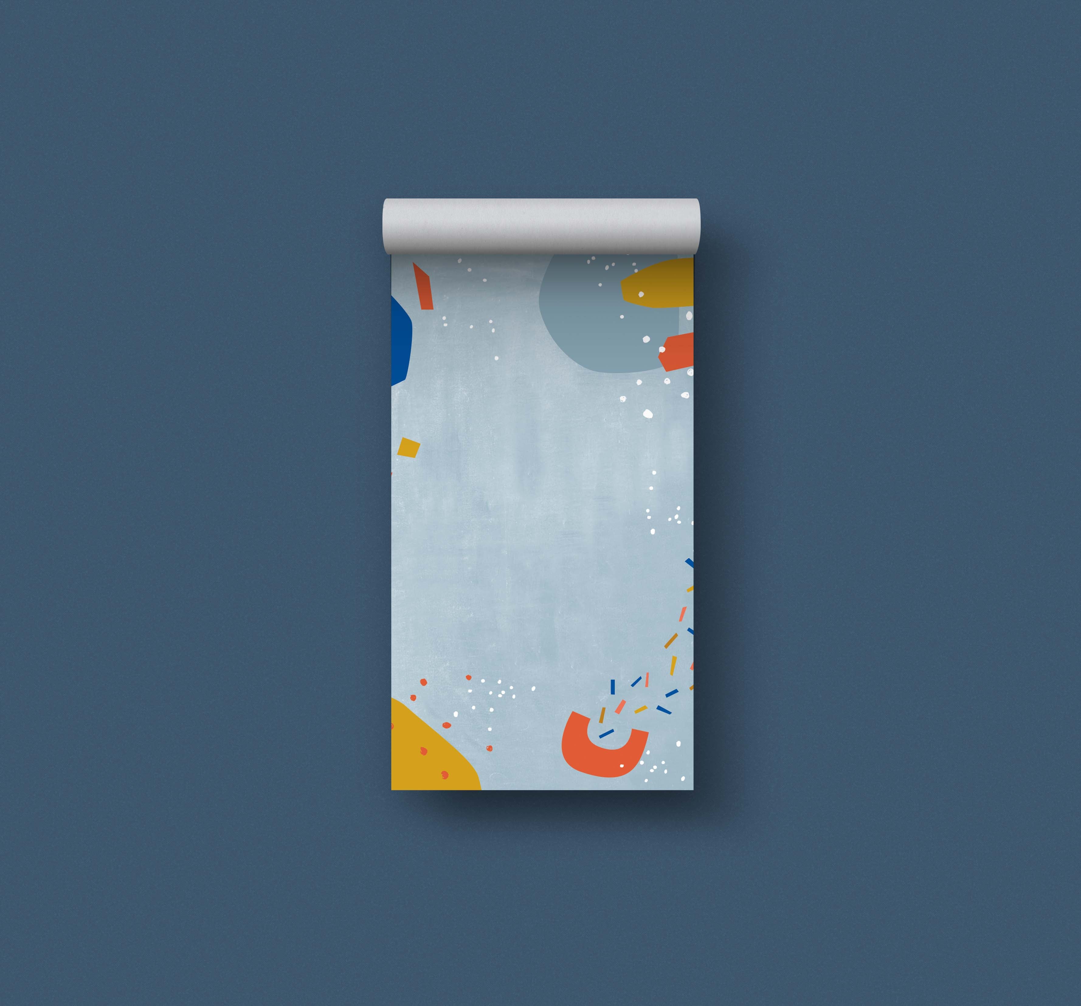 kleiner Notizblock 7 x 12,5 cm // Muster blau
