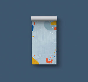 kleiner Notizblock 7 x 12,5 cm // Muster blau