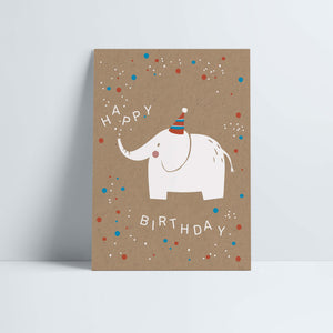 Postkarte // »Happy Birthday« Elefant