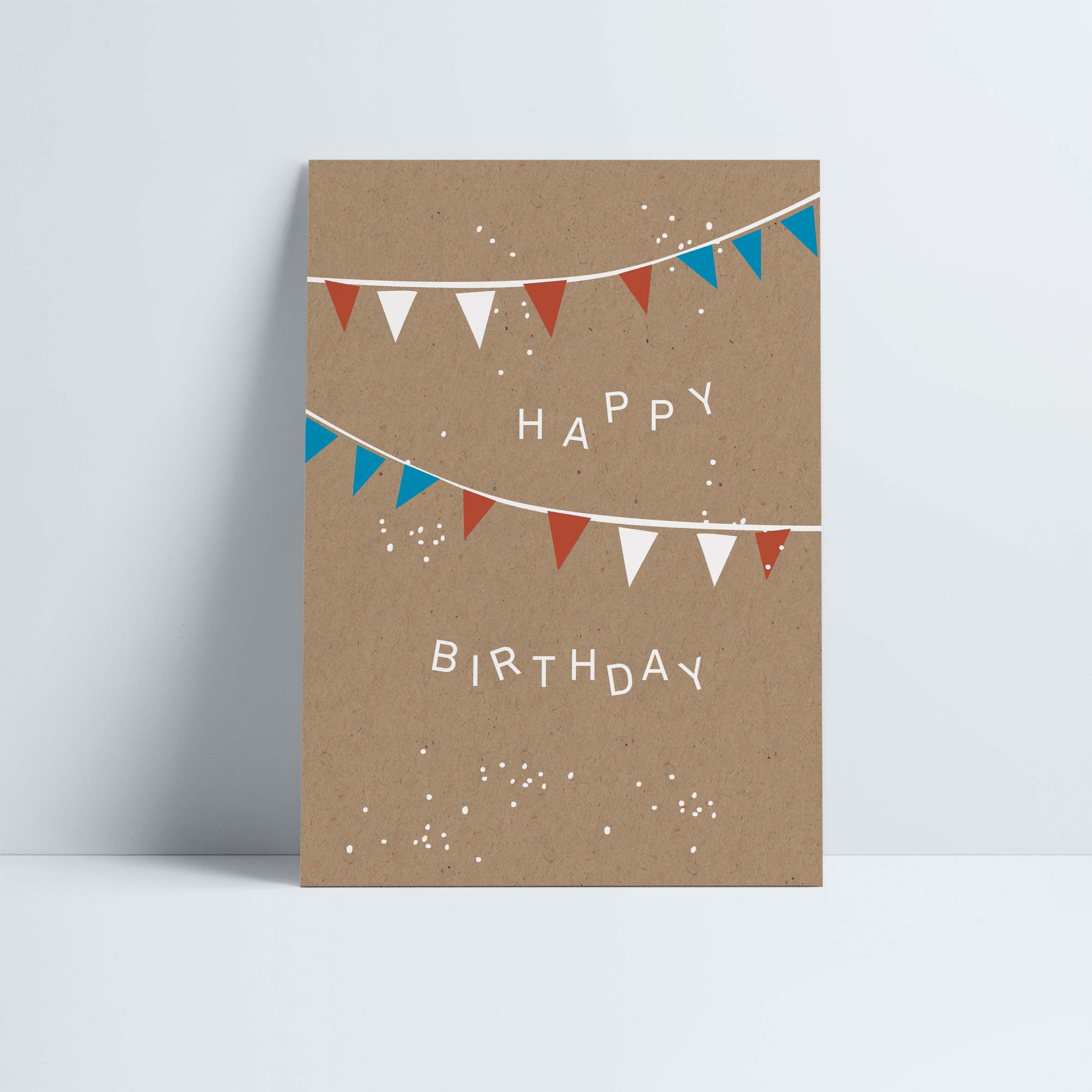 Postkarte // »Happy Birthday« Wimpel