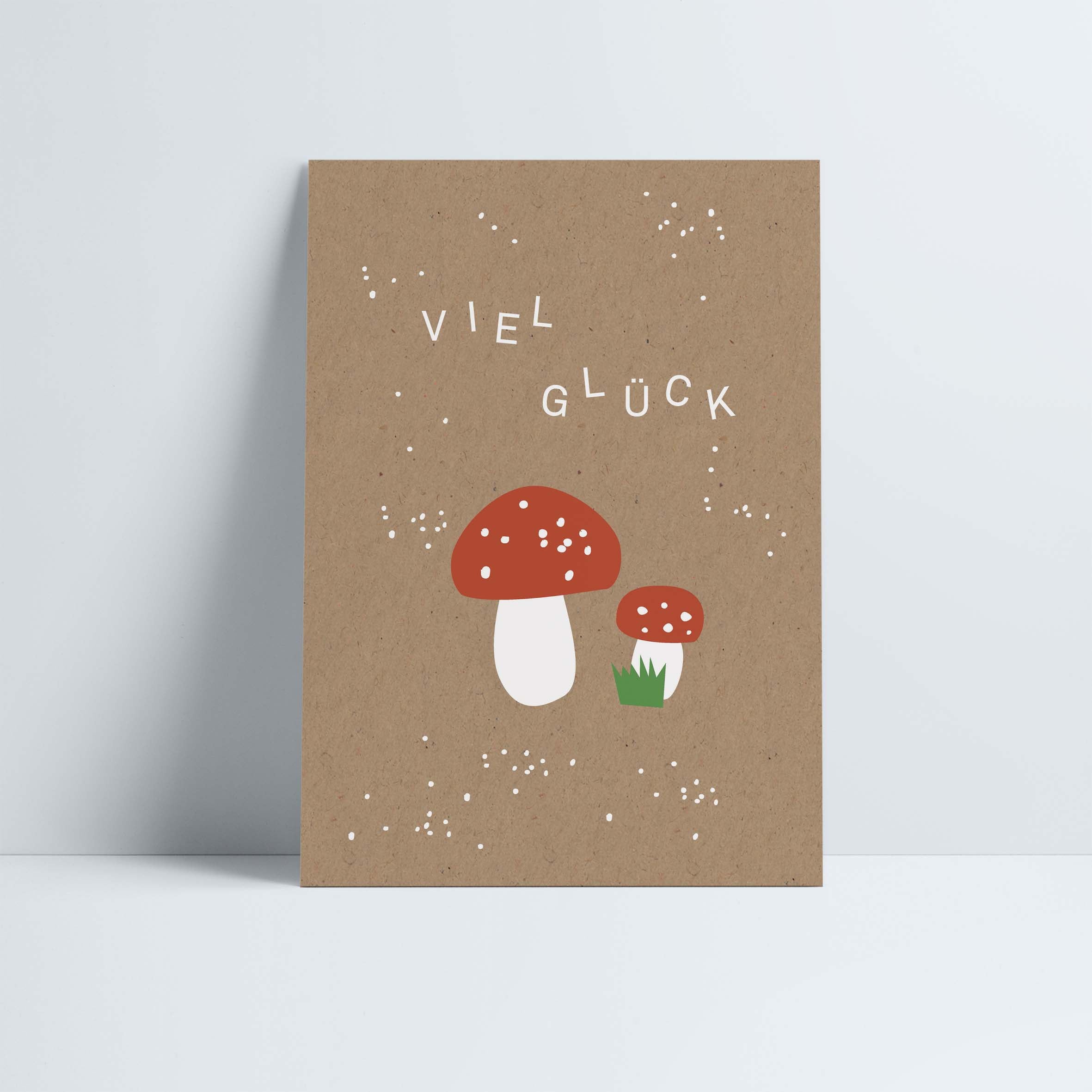 Postkarte // »Viel Glück« Glückspilze