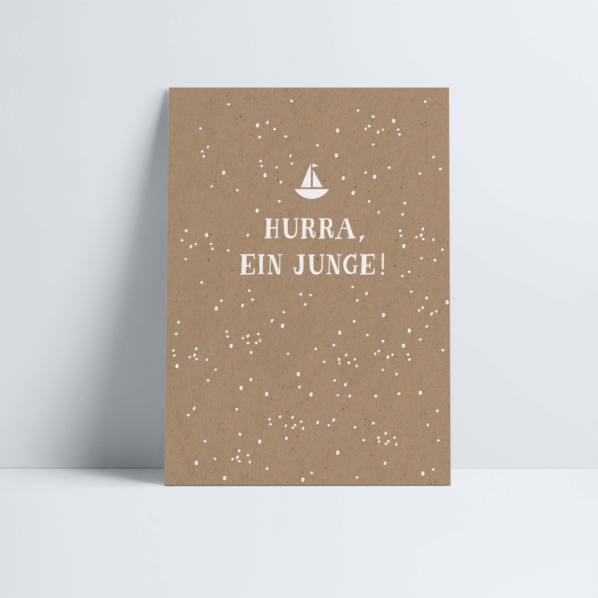 Postkarte // »Hurra, ein Junge«