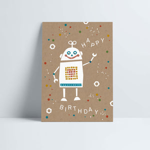 Postkarte // »Happy Birthday« Robo
