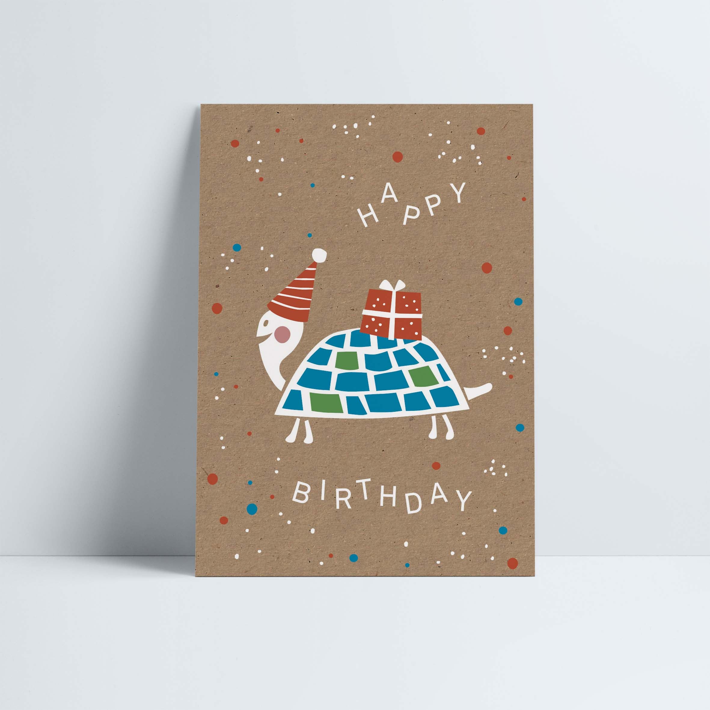 Postkarte // »Happy Birthday« Schildkröte