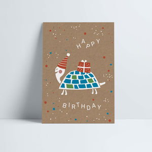 Postkarte // »Happy Birthday« Schildkröte