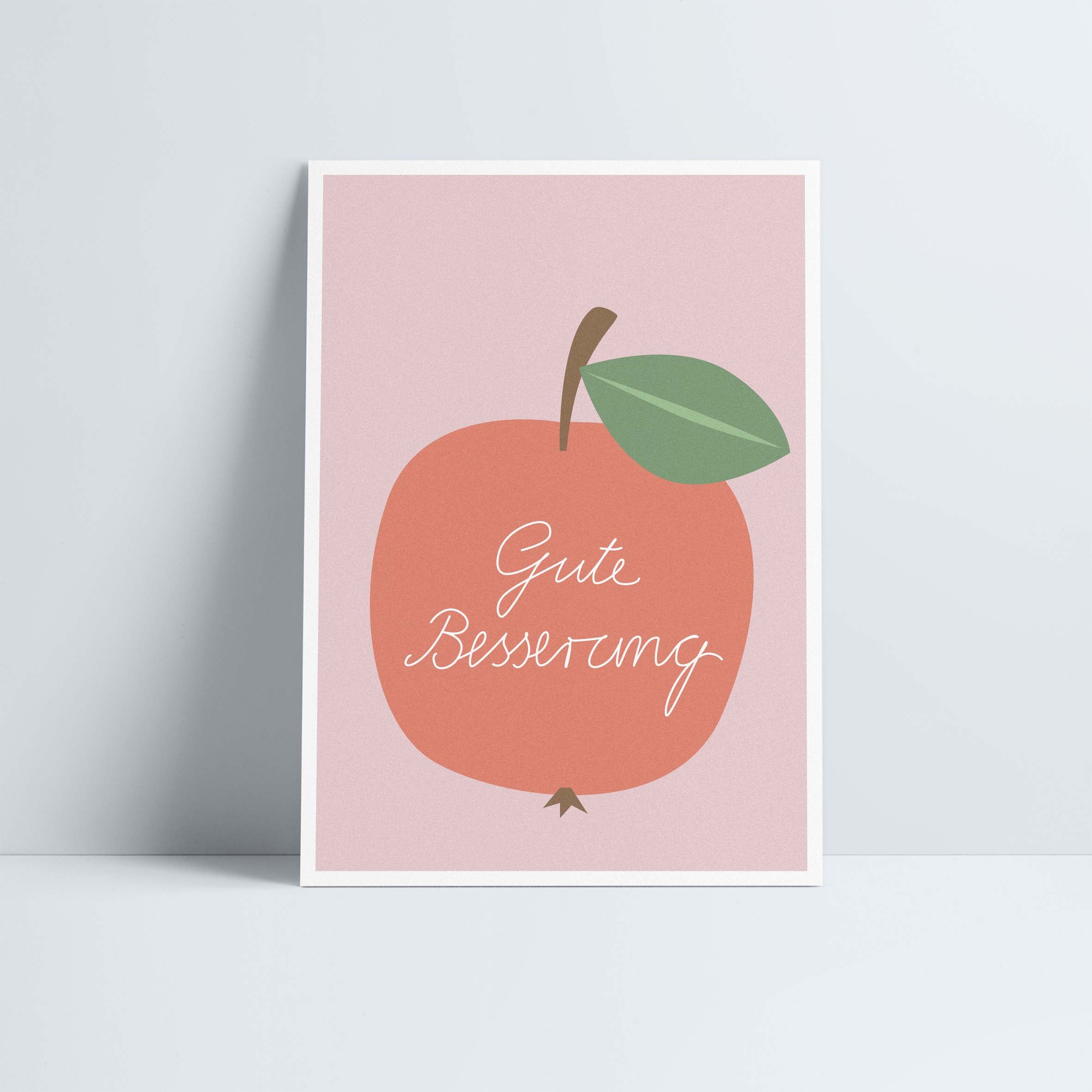 Postkarte // Apfel »Gute Besserung«