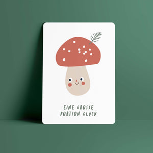 Postkarte // Glückspilz »Eine große Portion Glück«