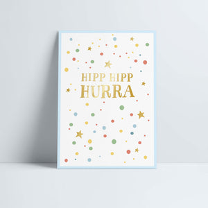 Postkarte // »Hipp Hipp Hurra« bunt