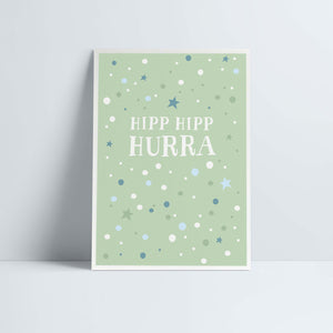 Postkarte // »Hipp Hipp Hurra« grün