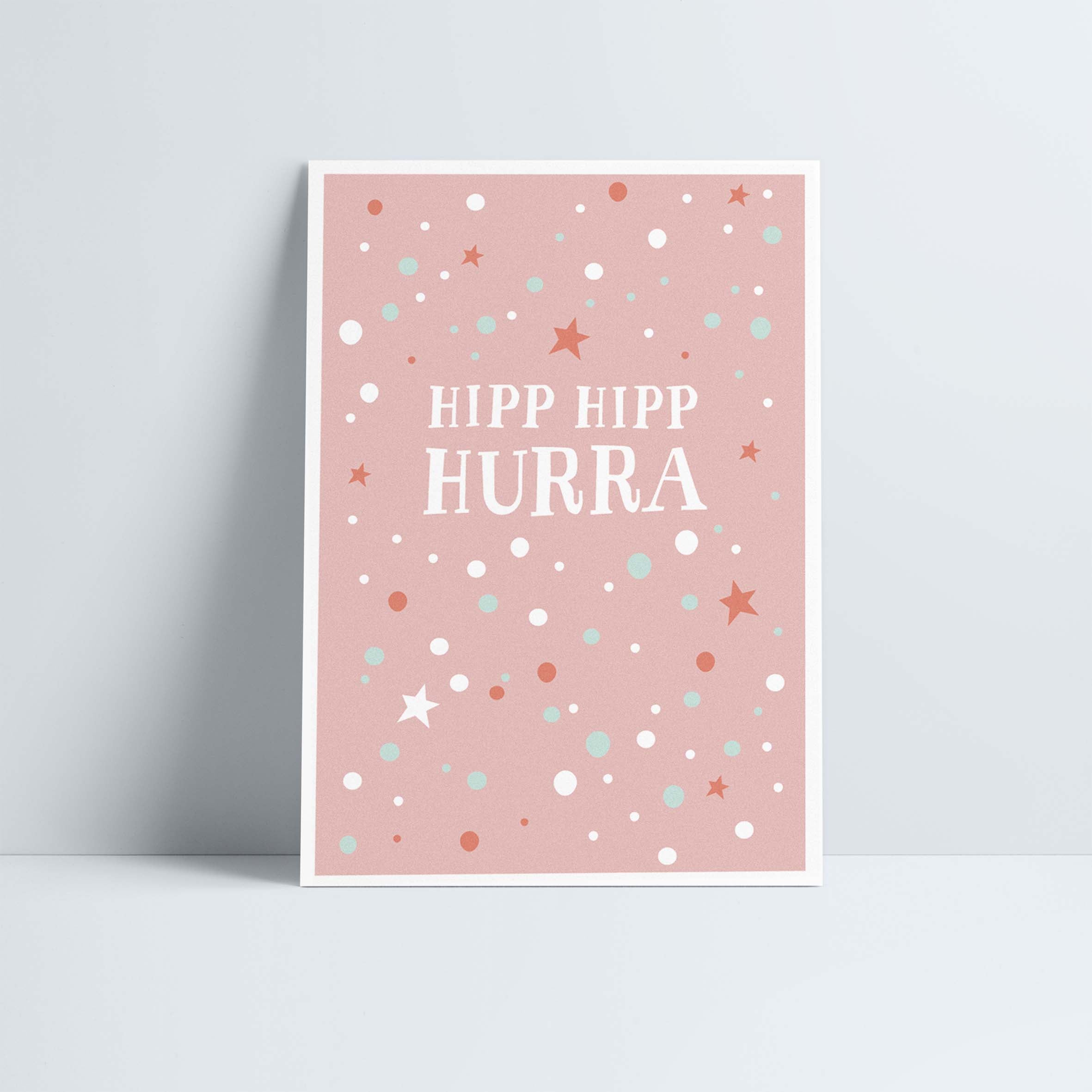 Postkarte // »Hipp Hipp Hurra« rosa