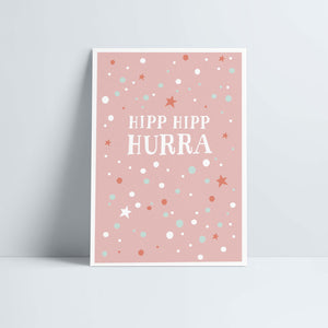 Postkarte // »Hipp Hipp Hurra« rosa
