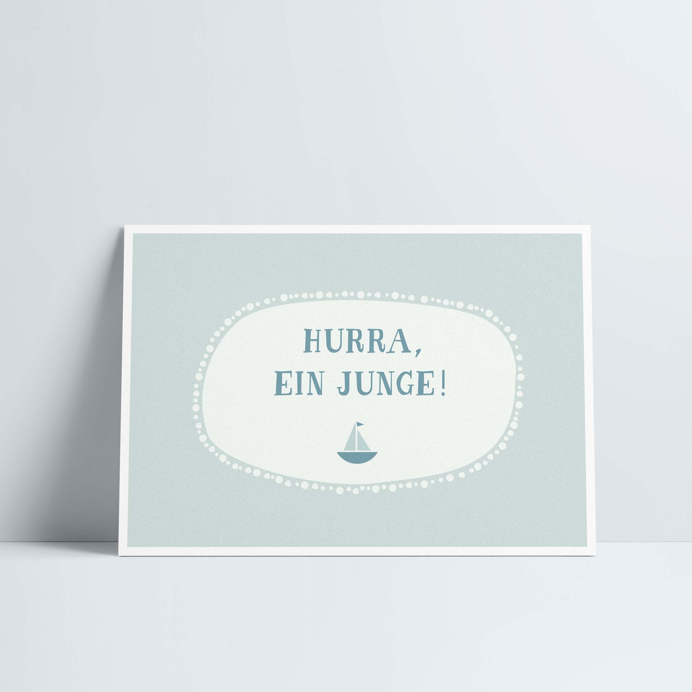 Postkarte // »Hurra, ein Junge«