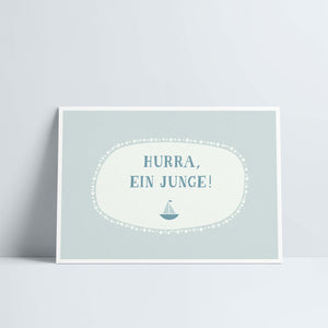 Postkarte // »Hurra, ein Junge«
