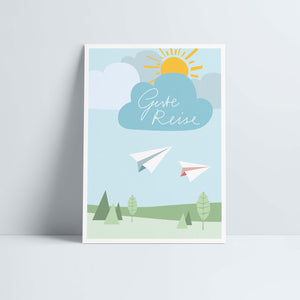 Postkarte // Papierflieger »Gute Reise«