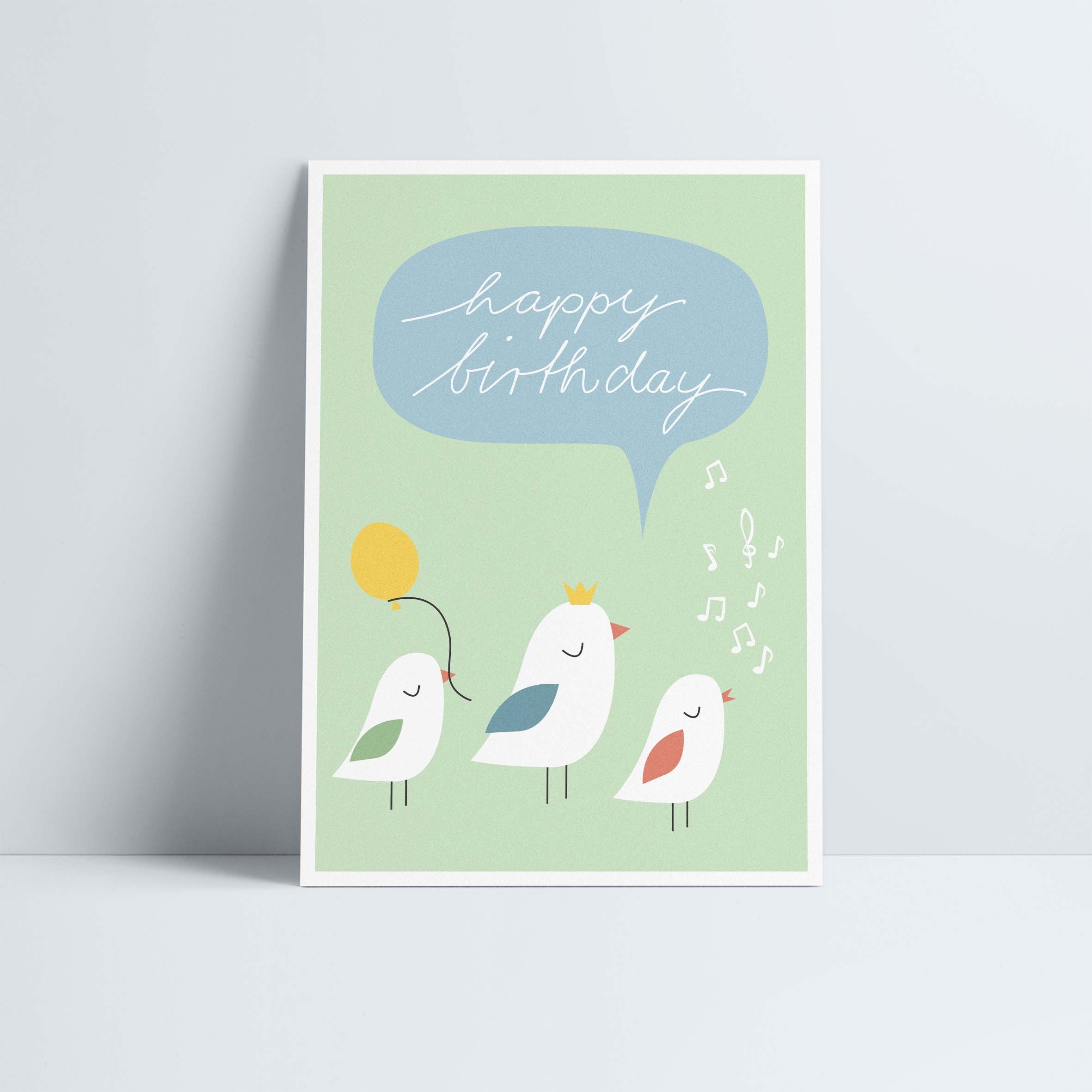 Postkarte // Vogeltanz »Happy Birthday«