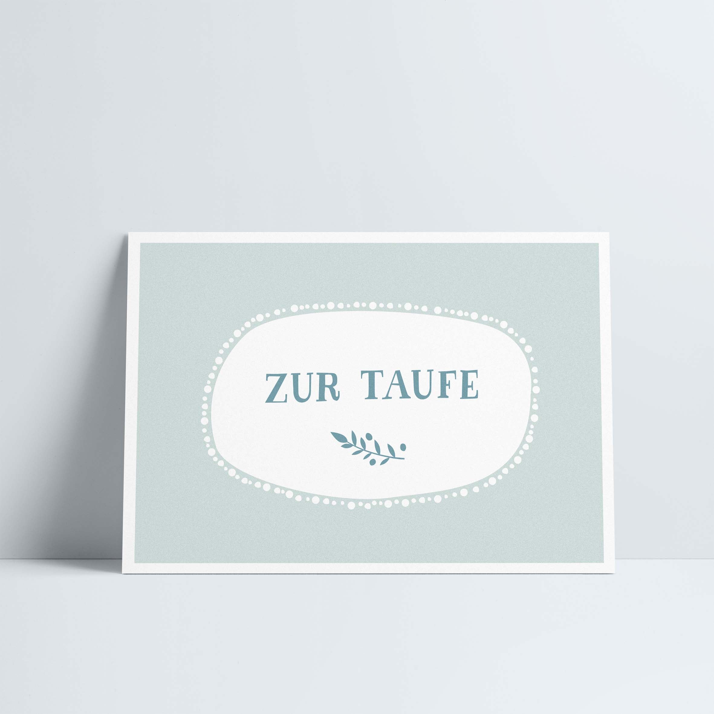 Postkarte // »Zur Taufe« blau