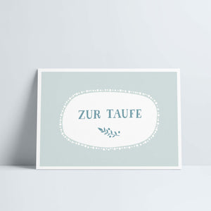 Postkarte // »Zur Taufe« blau