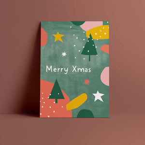 Postkarte // »Merry Xmas« Weihnachtswald