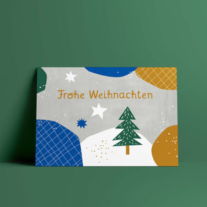 Postkarte // »Frohe Weihnachten« Winterlandschaft