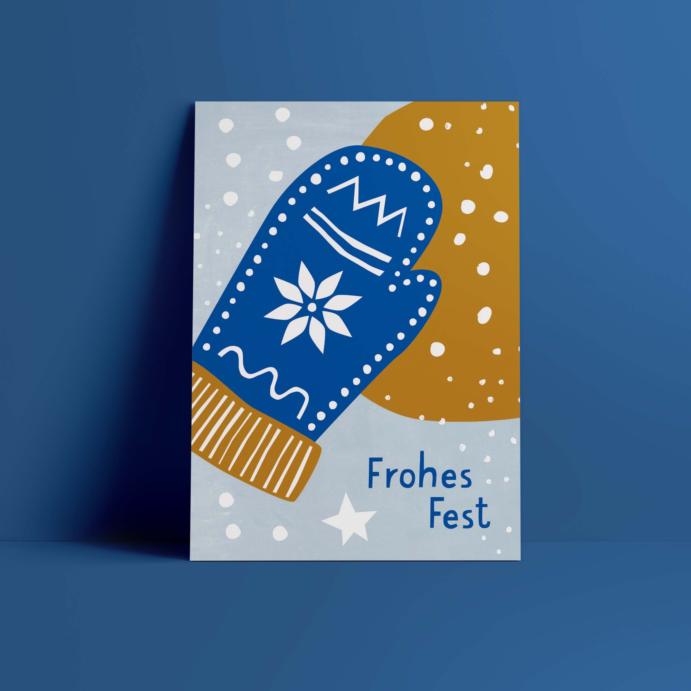 Postkarte // »Frohes Fest« Handschuh